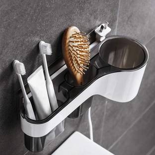 ON GATE ABS Magic Sticker Series Wall-Mounted Hair Dryer Holder Plastic Toothbrush Holder