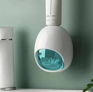 AILEXIM Modern Look Automatic Hands-Free Toothpaste Dispenser Plastic Toothbrush Holder