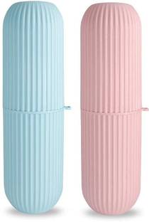 LZ LEZOIR Portable Hiking Camping Travel Toothbrush & Toothpaste Holder Bathroom Storage Organizer Case (Pack of 2) Toothbrush Case