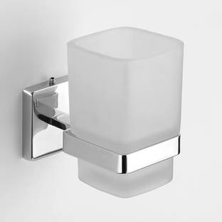 Easyhome Furnish AISI 304 Stainless Steel and glass Toothbrush Holder Tumbler Holder Toothbrush Stand toothpaste holder Bathroom Accessories Stainless Steel, Glass Toothbrush Holder