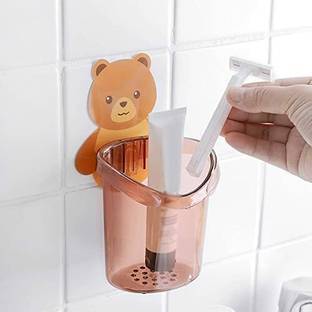 Ashopper Village Teddy Bear Tooth Brush Holder Plastic Toothbrush Holder