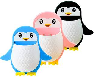 Rudrisha Penguin Toothbrush Holder/Brush Stand/Pen Holder/Kitchen/Bedroom/Office Plastic Toothbrush Holder