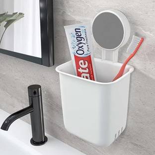 Tesot 1 Pcs Toothbrush Holder | Toothbrush Holder For Bathroom| Wall Stick Plastic Toothbrush Holder