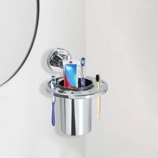 Lipka Lunar Stainless Steel Tumbler Holder For Bathroom, Bathroom Accessories Stainless Steel Toothbrush Holder