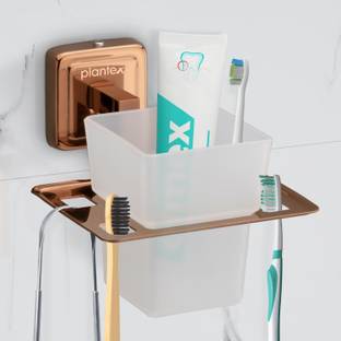 Plantex Stainless Steel Decan Tumbler Holder/Bathroom Accessories (646 / PVD Rose Gold) Stainless Steel Toothbrush Holder