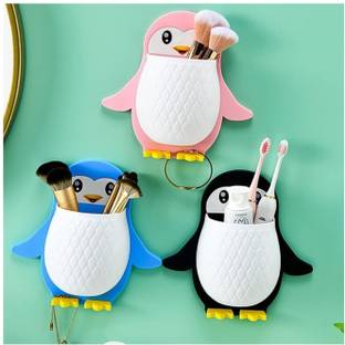 Spiry Self Adhesive Multifunctional Wall Mounted Storage Rack for Bathroom Plastic Wall Shelf