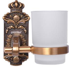 Plantex Antique Aluminium Tumbler Holder/Tooth Brush Holder/Bathroom Accessories (Color - Brass) Aluminium Toothbrush Holder