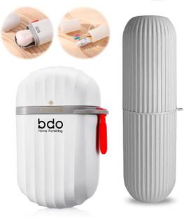 ZODZE 1 Piece Travel Toothbrush Holder & 1 Piece Soap Holder, Portable Toothbrush Case Plastic Toothbrush Holder