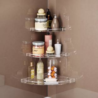 GLOXY Multipurpose Space Saving Corner/Shelf/Rack for face wash,shower gel,bottle Acrylic, Plastic Wall Shelf