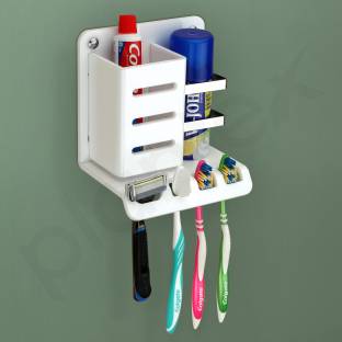 Plantex High Grade Acrylic Multipurpose Tooth Brush Holder/Stand/Tumbler for Bathroom Accessories for Home - (White) Acrylic Toothbrush Holder