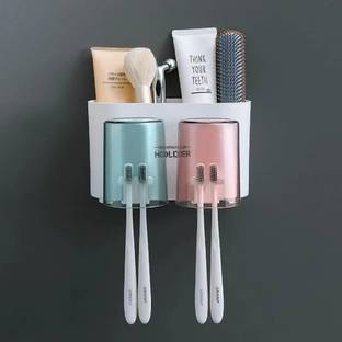 ESSPY Toothbrush Holder Wall Mounted, Tooth Brushes Holder, for Bathroom, Brush Holder Plastic Toothbrush Holder