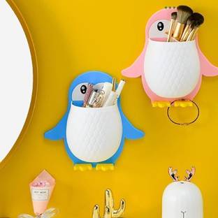 FGG Wall Mounted Penguin Design Toothpaste Holder Unique Toothbrush Holder Plastic Toothbrush Holder