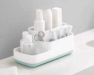 Ality 5Compartment Toothbrush Holders Caddy Cosmetics Toiletry Toothbrush Holder Stand Plastic Toothbrush Holder