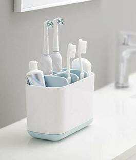 RAJBHUMI 6 Compartment Plastic Tooth Brush Caddy for Tooth Brush tooth Paste Plastic Toothbrush Holder