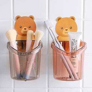 RIVACO Toothbrush Holder Plastic Stand for Toothpaste, Comb, Brush, Cream,Holder Plastic Toothbrush Holder