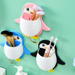 COFP 3-Penguin Toothbrush Holder/Brush Stand/Pen Holder/Kitchen/Bedroom/Office. Plastic Toothbrush Holder