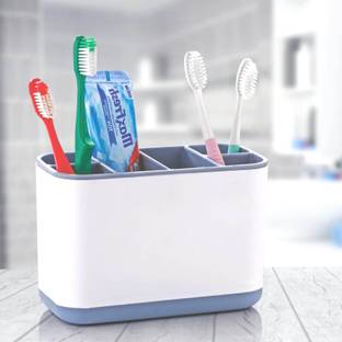 Craftbin Toothbrush Holder for Bathroom, Toothpaste Razor Stand Plastic Toothbrush Holder