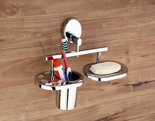GRIVAN SS 304 Soap Dish and Tumbler Holder / Premium Bathroom Accessories Stainless Steel Toothbrush Holder