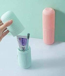 Nirja sk Capsule Shape Travel Toothbrush Toothpaste Case Holder Portable Toothbrush Storage Plastic Toothbrush Holder Random Colour Polypropylene Toothbrush Holder
