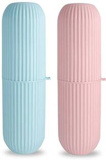VR Capsule Portable Storage Case 2Pcs Plastic Toothbrush Holder