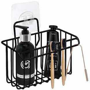 iSTAR Adhesive Multi-use Shelf/storage Organizer for Bathroom/wash basin..(pack of 1)- Iron Toothbrush Holder