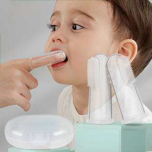 AloneFit Silicon Baby Finger Toothbrush , Baby Finger Brush Tongue Cleaner_2 Ultra Soft Toothbrush