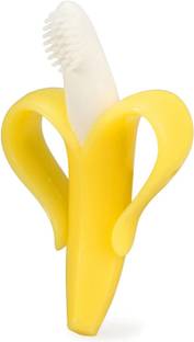 UNVELIS baby banana toothbrush Baby Training Toothbrush Set with Anti Choking Shield Ultra Soft Toothbrush