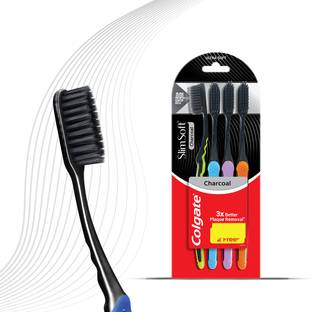 Colgate SlimSoft Charcoal Bristles for Gentle Deep Cleaning Soft Toothbrush