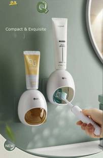 Mezulot Wall Mounted Automatic Toothpaste Dispenser Extra Soft Toothbrush