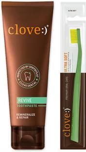 Clove Revive Toothpaste for Remineralization & Enamel Repair & 4160 Bristles Ultra Soft Toothbrush