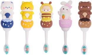 Gomzy Kids Toothbrush -Teddy Bear Shape Design Soft Tooth Brush Extra Soft Toothbrush
