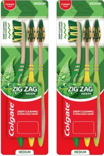 Colgate ZigZag Neem (Pack of 2) Medium Toothbrush