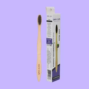 CARE CUB Black & Green Flat Nano10000 Bristle BPA Free Effect For Sensitive Teeth Extra Soft Toothbrush