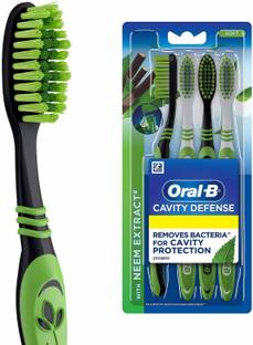 Oral-B Cavity Defense Neem, Value pack of 4, Multicolour Soft Toothbrush