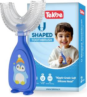tekme U Shaped Toothbrush for 2-6 Years Kids, 360° Oral Cleaning Extra Soft Toothbrush