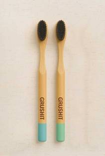 GRUSHit Eco-Friendly Bamboo Toothbrush- With Nanobristles Extra Soft Toothbrush