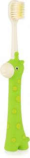 Beebaby Giraffe Shape Brush Buddy Soft Tapered Bristles Kids Toothbrush. BPA Free|Green Extra Soft Toothbrush