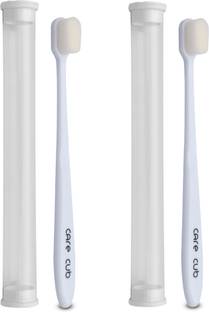 CARE CUB White Flat Nano10000 White Bristl BPA Free Perfect For Sensitive Teth Ultra Soft Toothbrush