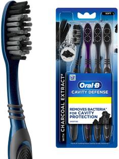 Oral-B Cavity Defense Charcoal, Value Pack of 4 Soft Toothbrush