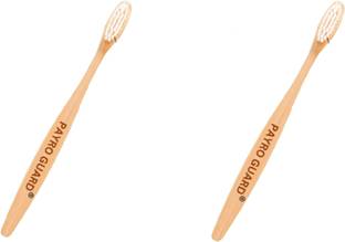 Payroguard Natural Herbal Bamboo Soft Bristles Toothbrush with GMP & FSC certified Extra Soft Toothbrush