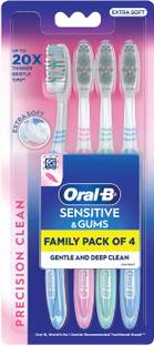 Oral-B Precision Clean Sensitive,Pack of 4, Gentle on Gums Extra Soft Toothbrush
