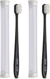 CARE CUB Black ZigZg Nano10000 White Bristl BPA Free Perfect For Sensitive Teth Ultra Soft Toothbrush