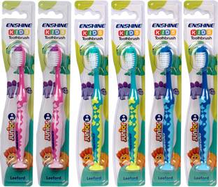 Enshine Kids Toothbrush for Junior [3+years] with Easy Grip | Assorted Colors - Extra Soft Toothbrush