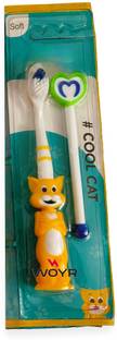 WOYR Premium Quality soft Plastic Toothbrush with tongue cleaner|Toothbrush for kids Soft Toothbrush