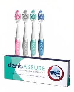 dentassures multi-Action toothbrush Pack of 4 Soft Toothbrush