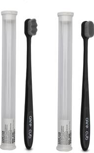 CARE CUB Black Flat&Zigzag Nano10000 Bristle BPA Free Effect For Sensitive Teeth Extra Soft Toothbrush