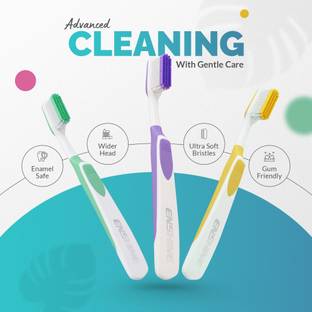 Enshine Advance Clean Toothbrush with Ultra Soft Bristles Tongue Cleaner Enamel Safe Ultra Soft Toothbrush
