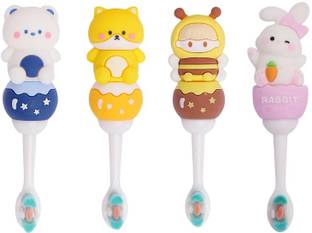 Gomzy Kids Toothbrush -Teddy Bear Shape Design Soft Tooth Brush Extra Soft Toothbrush