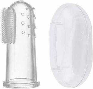 Parhat NEW Silicon Baby Finger Toothbrush , Baby Finger Brush Tongue Cleaner with storage box Teether Extra Soft Toothbrush