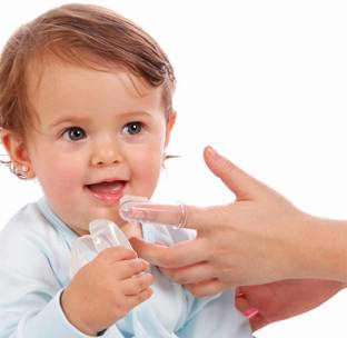 KOTLEY Baby Finger Tooth Brush with Holder (Kids Toothbrush; Non-Toxic odorless Ultra Soft Toothbrush